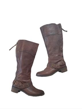 Naturalizer Brown Knee High Wide Calf Riding Boots